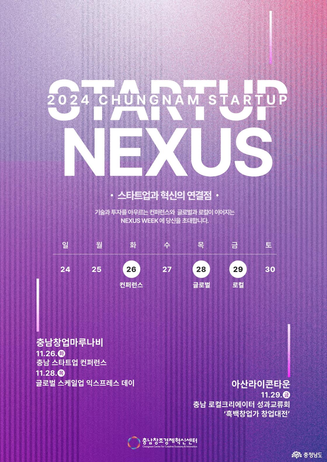 충남창조경제혁신센터, 스타트업과 혁신을 연결하는 스타트업 넥서스(startup nexus)위크 운영